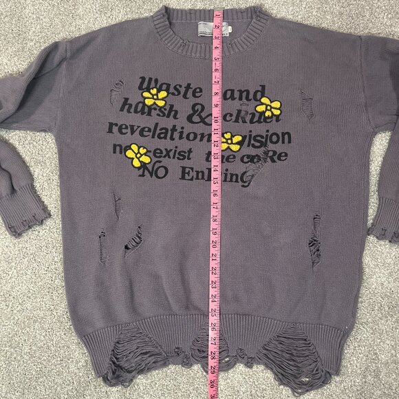 Harsh And Cruel Sweater Men XL Ripped Graphic Waste Land 100% Cotton Streetwear - Picture 6 of 11